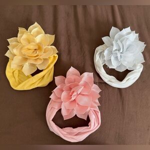Floral Headbands for Kids - Pink, Yellow, and White